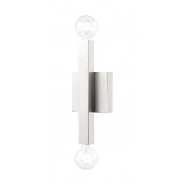 Brushed Nickel Sconce, 2 Light, LIVEX LIGHTING, Mfr# 49212-91