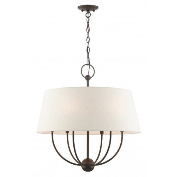 English BronzePendant Chandelier, 6 Light, LIVEX LIGHTING, Mfr# 49446-92
