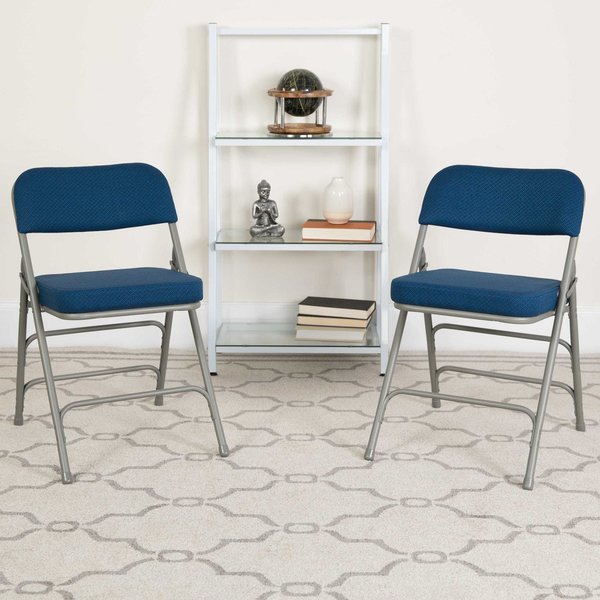 Navy Fabric Folding Chair, FLASH FURNITURE, Mfr# 4-AW-MC320AF-NVY-GG