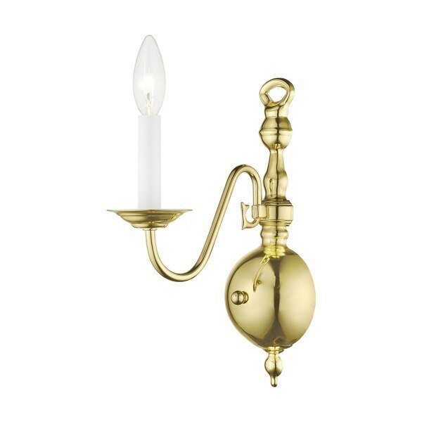 Williamsburgh 1 Light Polished Brass Wal, LIVEX LIGHTING, Mfr# 5001-02