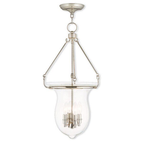 Canterbury 4 Light Polished Nickel Pendant, Livex Lighting, Mfr#: 50298-35
