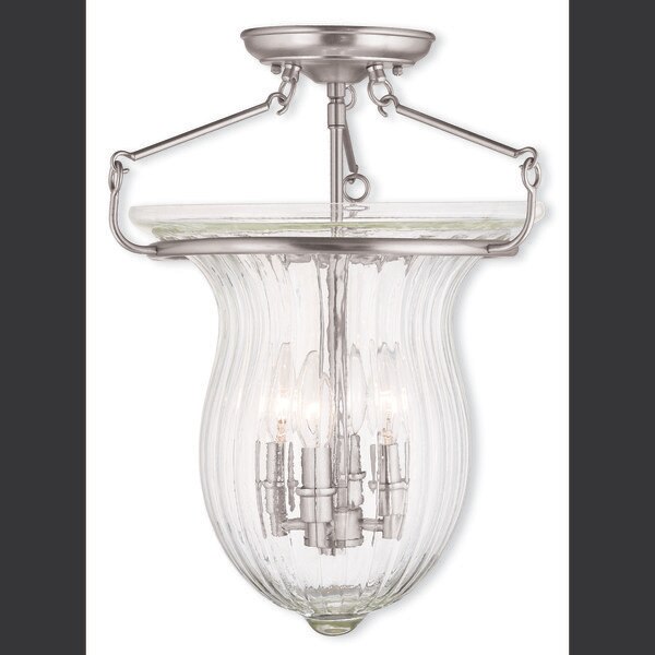 Andover 4 Light Brushed Nickel Ceiling M, LIVEX LIGHTING, Mfr# 50945-91