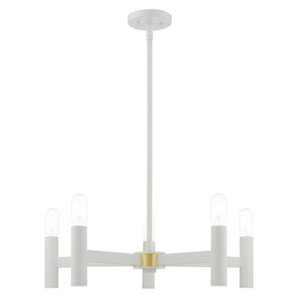 Copenhagen 5 Light White Chandelier, Livex Lighting, Mfr#: 51135-03
