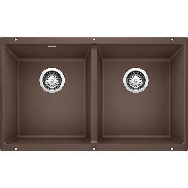 Precis Silgranit 50/50 Double Bowl Undermount Kitchen Sink - Cafe, BLANCO, Mfr# 516323