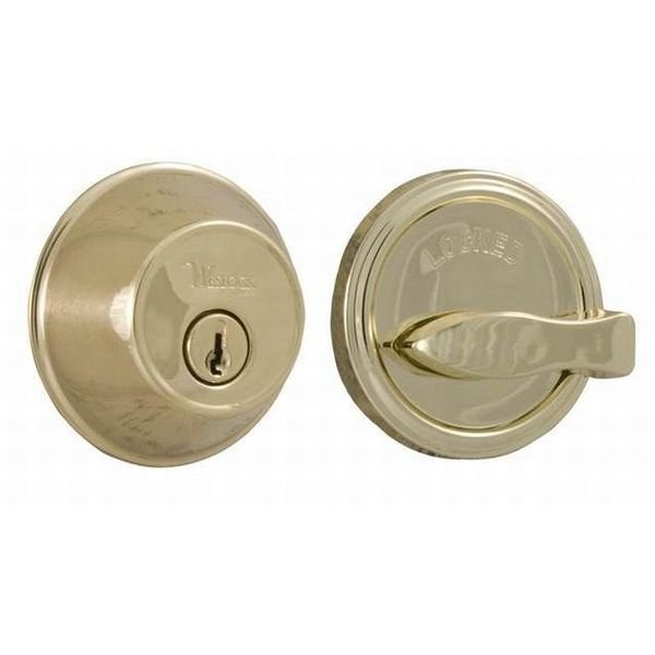 SGL CYL Deadbolt ADJ Latch Deadbolt Strikes Lifetime Brass 300 Series, Weslock, Mfr#: 00371-B-3SL23