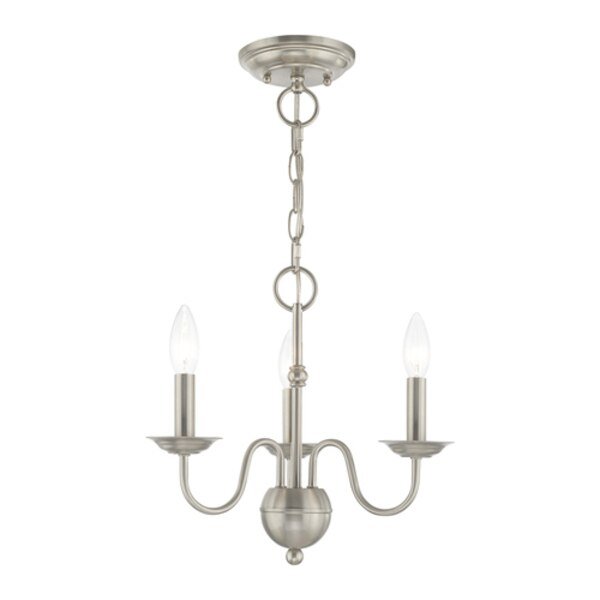 Windsor 3 Light Brushed Nickel Mini Chan, LIVEX LIGHTING, Mfr# 52163-91