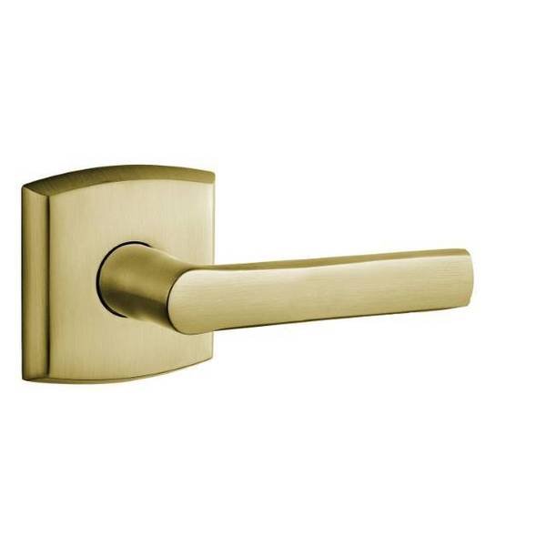 Soho Lever Satin Brass with Brown Door Levers Satin Brass with Brown, BALDWIN ESTATE, Mfr# 5485V.060.MR