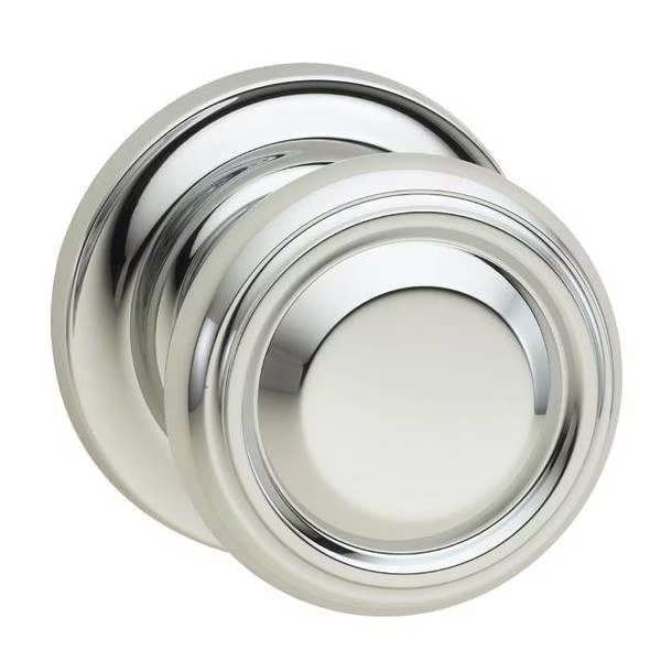 Pass 565 Knob Traditional Rose, 234BS and T Strike Bright Chrome, OMNIA, Mfr# 565TD/234T.PA26