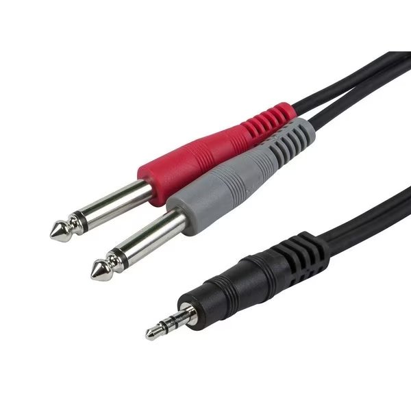 Trs Male To Two Ts Male Cable, 5 ft., MONOPRICE, Mfr# 601045