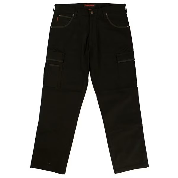 Flex Twill Cargo Pant, Black, 38, Tough Duck, Mfr#: 601006