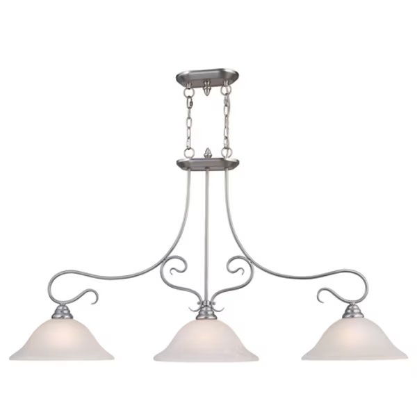Coronado 3 Light Brushed Nickel Island, LIVEX LIGHTING, Mfr# 6108-91