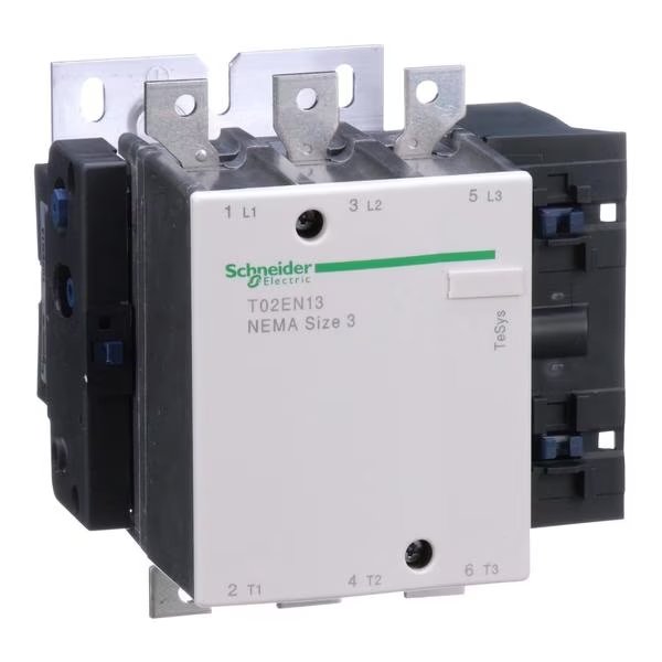 Contactor Tesys, NEMA Size 3 3P, 120VAC, SCHNEIDER ELECTRIC, Mfr# T02EN13G7