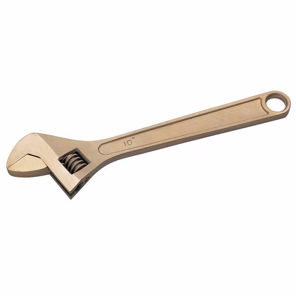 Non Sparking Adjustable Wrench, 12in/300mm, Beryllium Copper, CS UNITEC, Mfr# EX501-12B