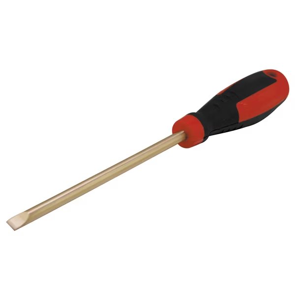 Non Sparking Flat Screwdriver, 6x100mm (1/4x4in), Beryllium Copper, Cs Unitec, Mfr#: EX801-6SB