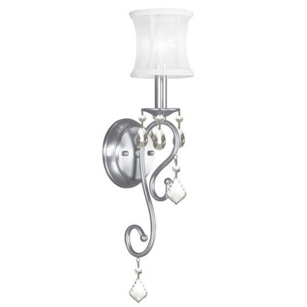 Newcastle 1 Light Brushed Nickel Wall Sconce, LIVEX LIGHTING, Mfr# 6301-91