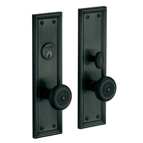 Full Dummy Handlesets Satin Black, BALDWIN ESTATE, Mfr# 6547.190.FD