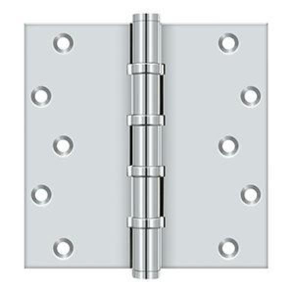 Bright Chrome Door and Butt Hinge, Holes per Leaf: 5, Deltana, Mfr#: DSB66BB26