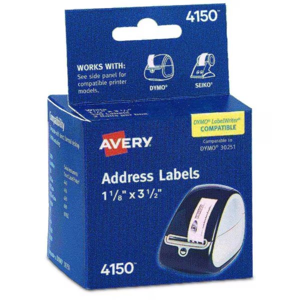 Direct Thermal Roll Labels, 1-1/8, PK260, AVERY, Mfr# 4150