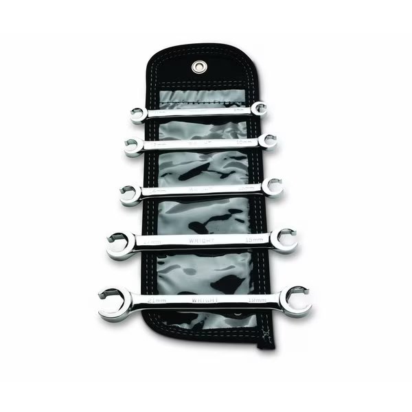 Flare Nut Wrench 5 Piece Set - Satin Met, WRIGHT TOOL, Mfr# 744