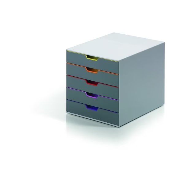 Desktop Storag, 5 Drawere Box, Gray/Multi, VARICOLOR, Mfr# 760527