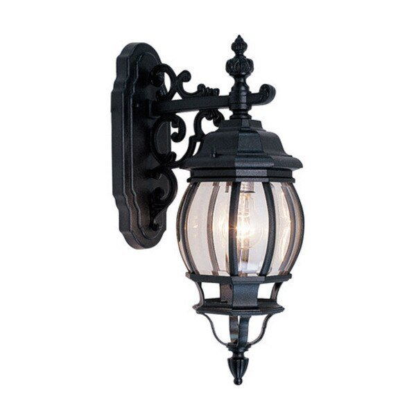 Frontenac 1 Light Black Outdoor Wall Lantern, LIVEX LIGHTING, Mfr# 7706-04