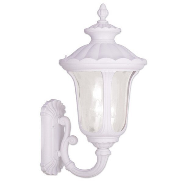 Oxford 3 Light White Outdoor Wall Lantern, LIVEX LIGHTING, Mfr# 7856-03