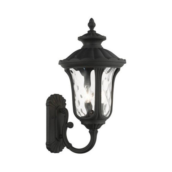 Textured Black Outdoor Wall Lantern, 3 Li, LIVEX LIGHTING, Mfr# 7856-14
