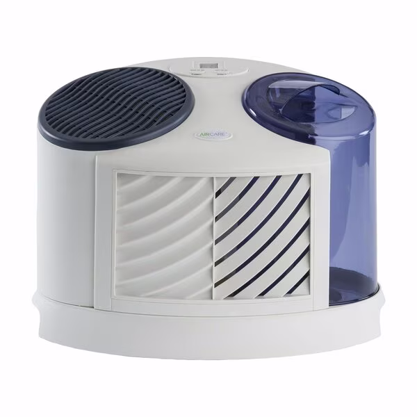 Portable Humidifier, -, 2 gal, 1,000 sq. ft., Tabletop, White/Blue, Aircare, Mfr#: 7D6 100