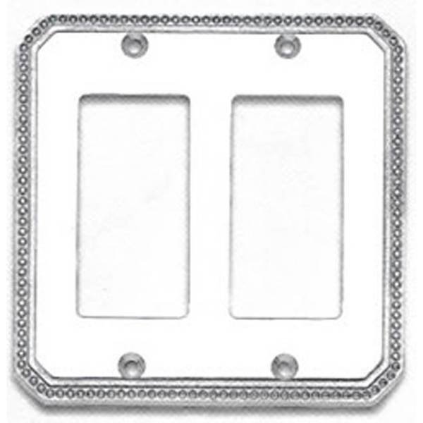 Double Rocker Beaded Switchplate Bright Chrome, Omnia, Mfr#: 8005/D.26