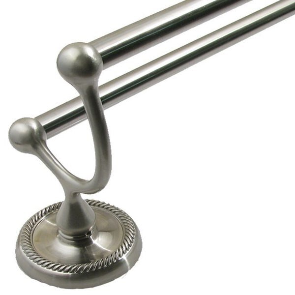 Riverside Dbl Towel Bar Satin Nickel 24, RUSTICWARE, Mfr# 8122SN