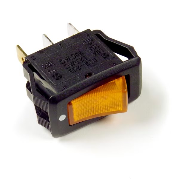 Rocker Switch, On/Off, Amber, 20A, GROTE, Mfr# 82-1902