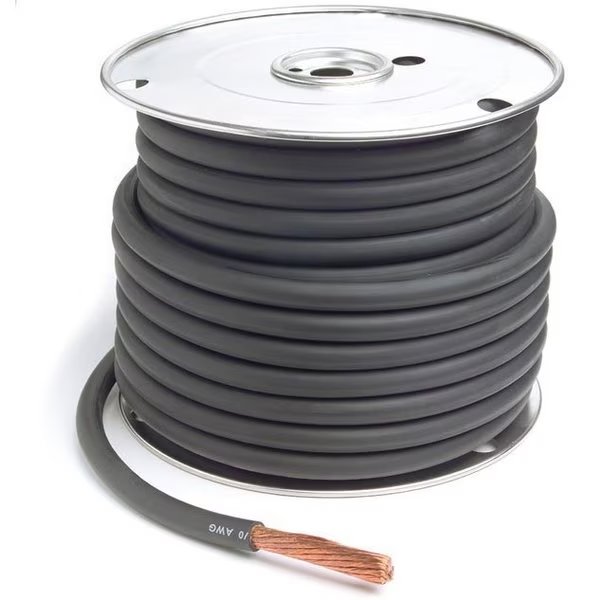 Welding Cable, Black, 1Ga, 25 ft. Spool, Grote, Mfr#: 82-5737