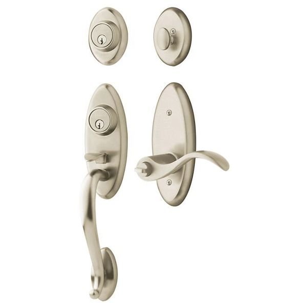 Full Dummy Handlesets Lifetime Satin Nickel, BALDWIN ESTATE, Mfr# 85345.056.2RFD
