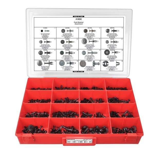 Blk Nyln Push Ret Assort Adj Red Tray W/Clr Lid, DISCO, Mfr# 8692RCP