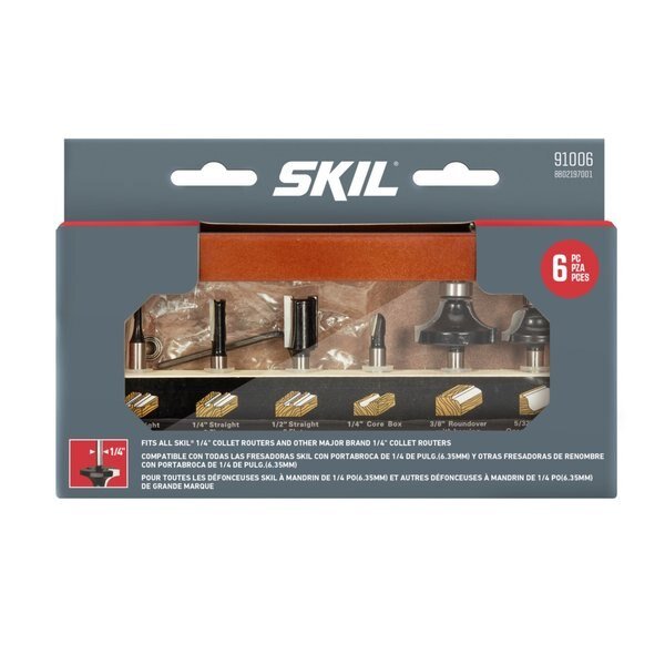 Router Bit Set w/ Instructions 91006 6pc, SKIL, Mfr# 91006
