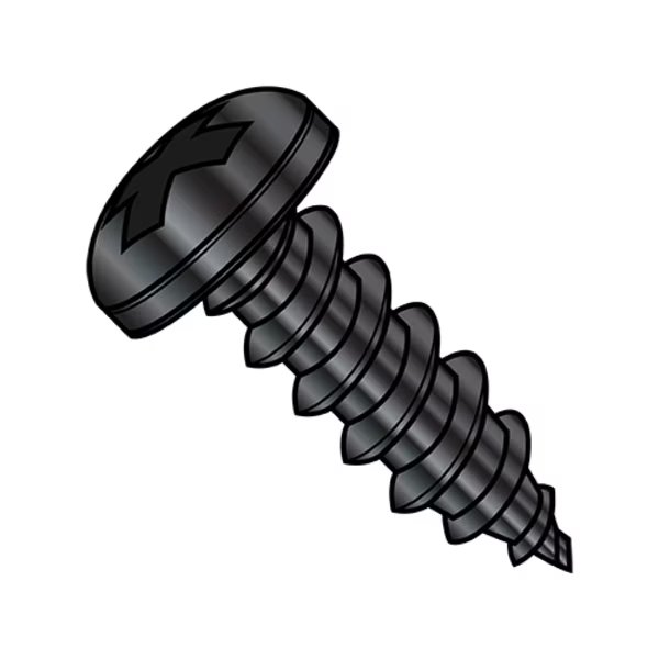 Thread Forming Screw, #4-24 x 1/2 in, Black Stainless Steel Pan Head Phillips Drive, 5000 PK, EnjoyTool select, Mfr# 0408ABPP188B