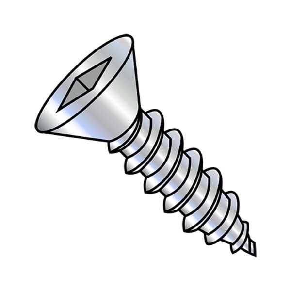 Sheet Metal Screw, #4-24 x 1/2 in, Zinc Plated Steel Flat Head Square Drive, 10000 PK, EnjoyTool select, Mfr# 0408ABQF