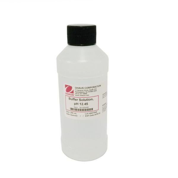 Ohaus pH Buffer Solutions, 12.45 pH, 250, Ohaus, Mfr#: 30100440