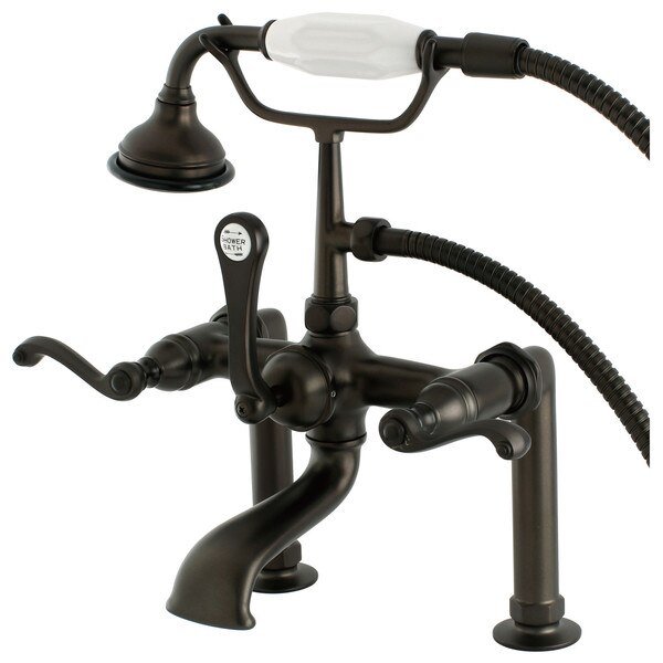 Deck-Mount Clawfoot Tub Faucet, Oil Rubbed Bronze, Deck Mount, KINGSTON BRASS, Mfr# AE103T5FL