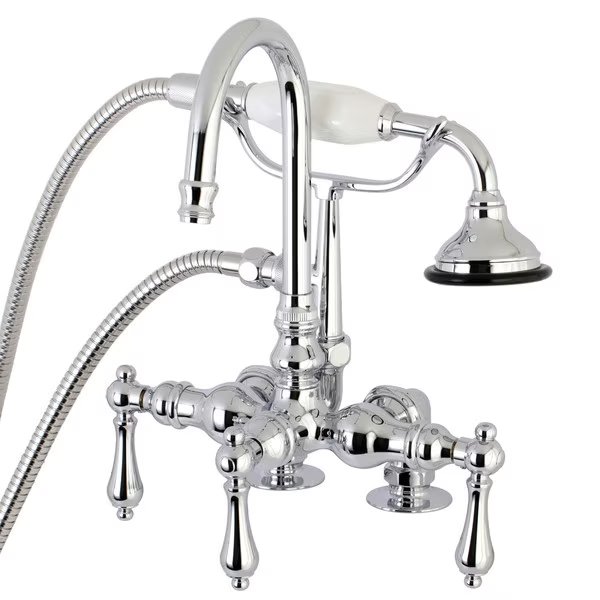 Deck-Mount Clawfoot Tub Faucet, Polished Chrome, Deck Mount, KINGSTON BRASS, Mfr# AE14T1