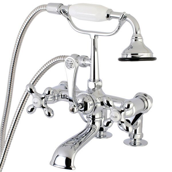 Deck-Mount Clawfoot Tub Faucet, Polished Chrome, Deck Mount, KINGSTON BRASS, Mfr# AE658T1