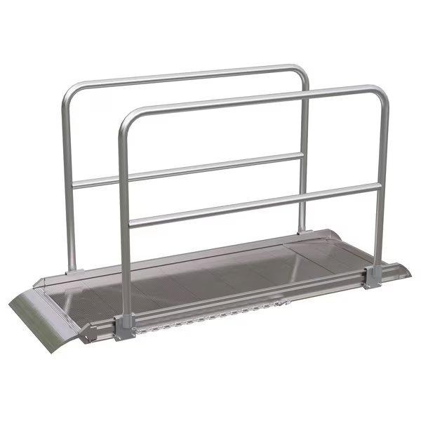 Alum. Walk Ramp w/Rail Overlap, 96 x 28