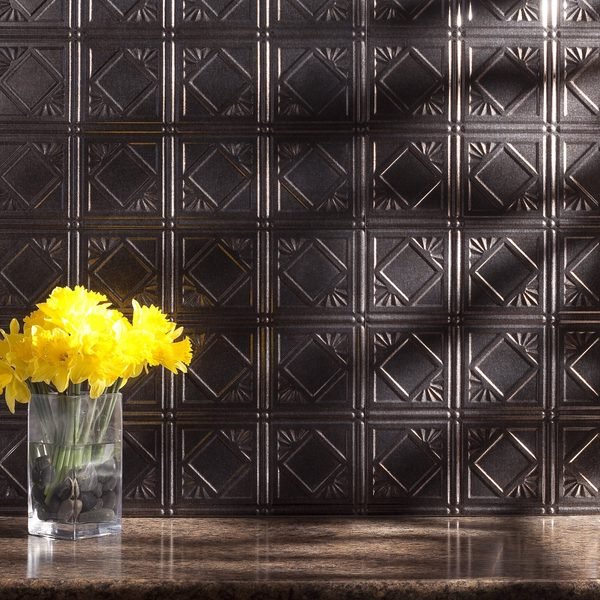 Fasade 18in x 24in Traditional 4 Smoked Pewter Backsplash Panel 5pk, Fasade, Mfr#: PB5127