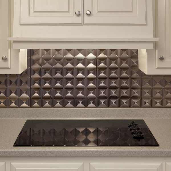 Fasade 18in x 24in Miniquattro Brushed Nickel Backsplash Panel 5pk, Fasade, Mfr#: PB5329