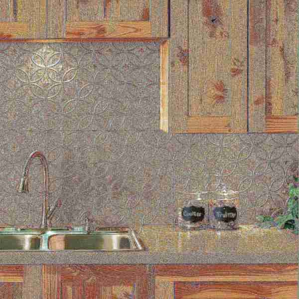 Fasade 18in x 24in Rings Vintage Metal Backsplash Panel 5pk, Fasade, Mfr#: PB6134