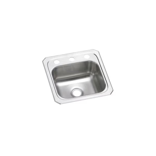 Sink, Drop-In Mount, 1 Hole, Brushed Satin Finish, ELKAY, Mfr# BCR151
