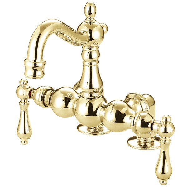 Deck-Mount Clawfoot Tub Faucet, Polished Brass, Deck Mount, KINGSTON BRASS, Mfr# CC1091T2