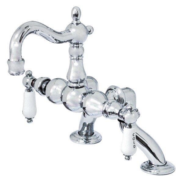 Deck-Mount Clawfoot Tub Faucet, Polished Chrome, Deck Mount, KINGSTON BRASS, Mfr# CC2004T1