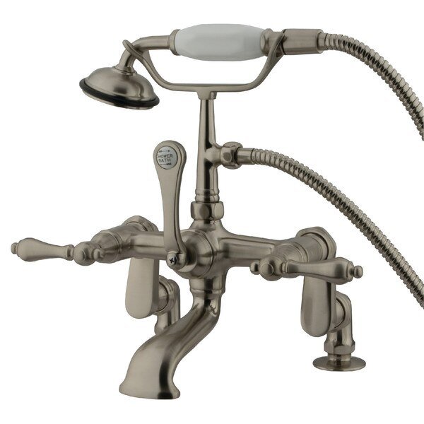 Deck-Mount Clawfoot Tub Faucet, Brushed Nickel, Deck Mount, KINGSTON BRASS, Mfr# CC651T8