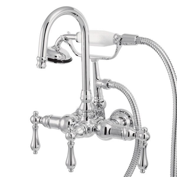 Wall-Mount Clawfoot Tub Faucet, Polished Chrome, Tub Wall Mount, KINGSTON BRASS, Mfr# CC8T1